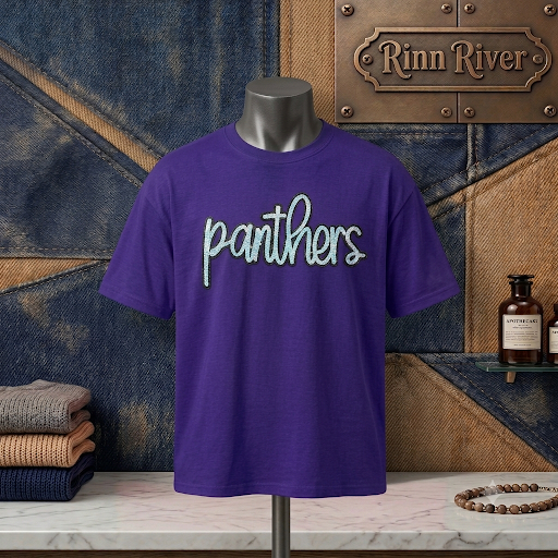 Sequin Panther Tee: Purple