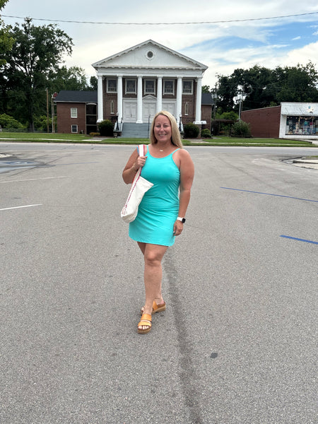 Solid Tank Dress with Athletic Shorts