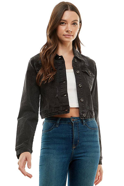 Casual Denim Jacket: BLACK