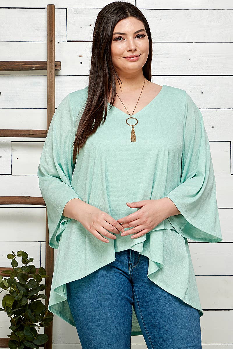 Light Mint Wrap Cross Tunic