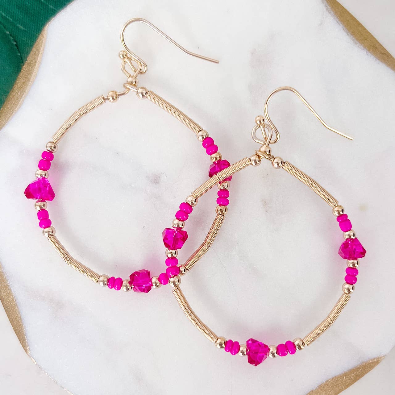Hot Pink Dangle Earrings