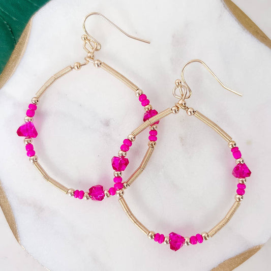 Hot Pink Dangle Earrings