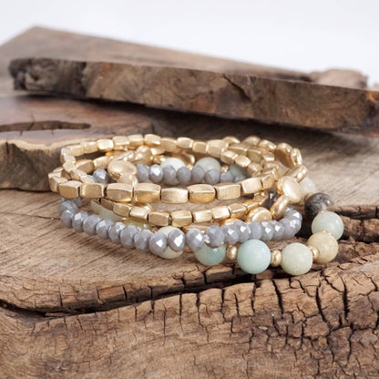 Amazonite Boho Bracelet Stack