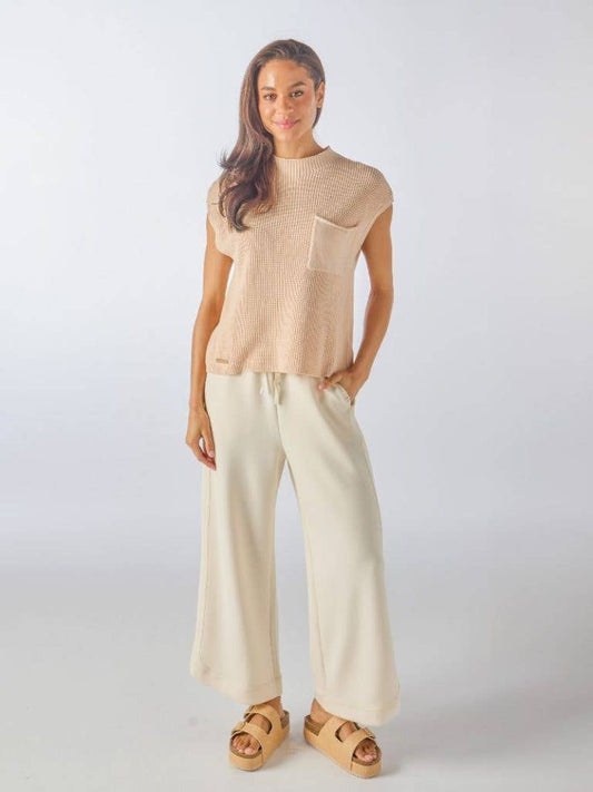 Macadamia Nut Short Sleeve Sweater