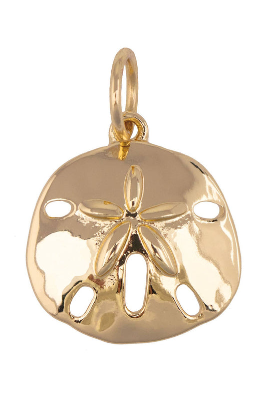 Sand Dollar Charm in Shiny Gold
