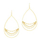 Gold Teardrop with Chain Layered Earring