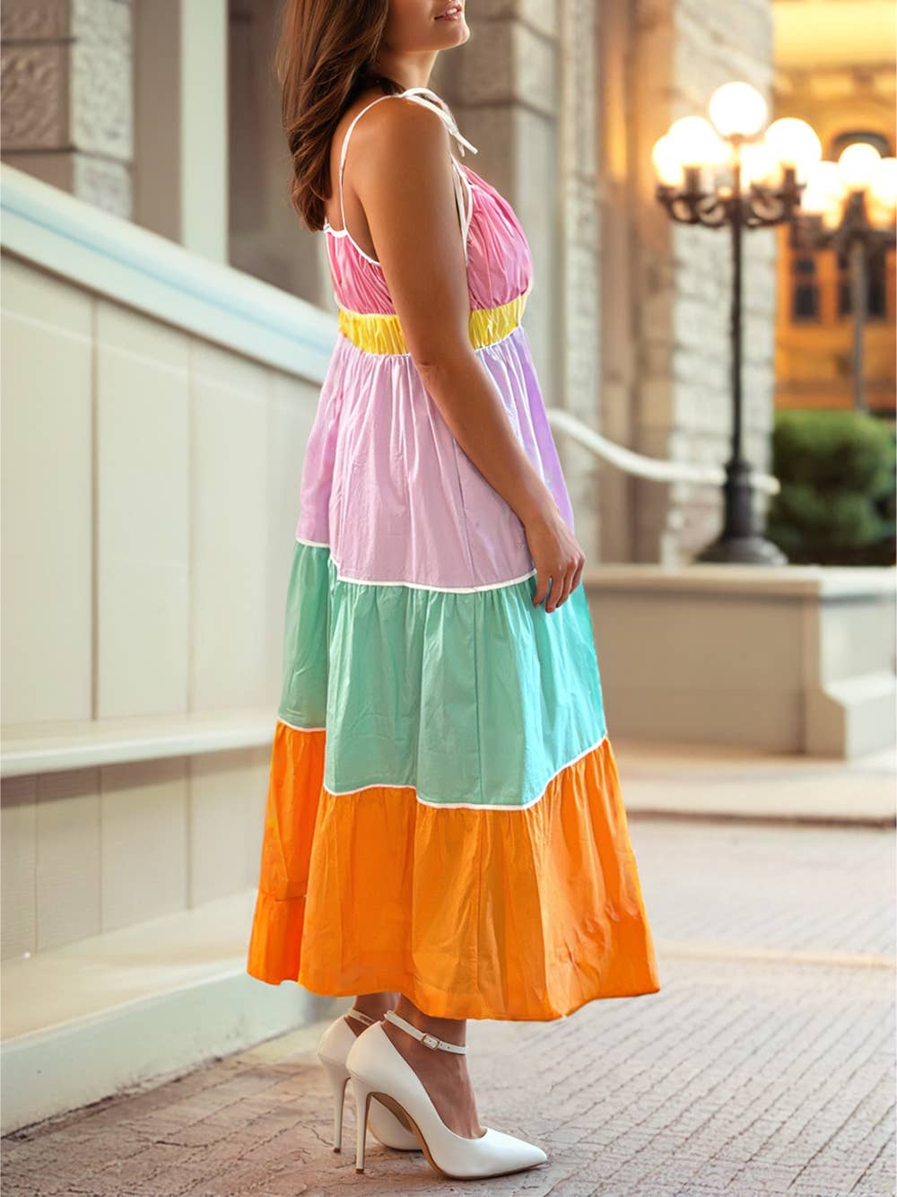 Summer Colorblock Maxi Dress