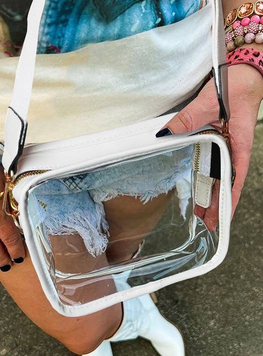 White Crossbody Clear Bag