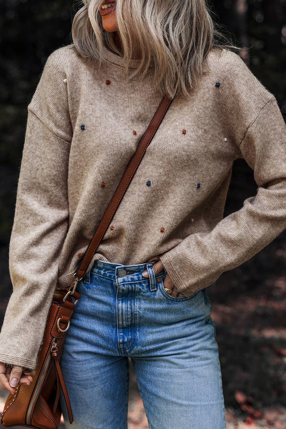 Gray Morning Dot Sweater