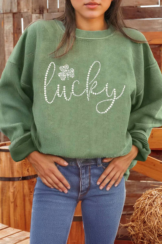 Pearl Lucky Ribbed Sweatshirt