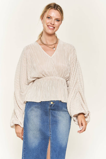 Black Contemporary Ribbed Top