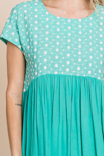 Mint Ditsy Floral Top