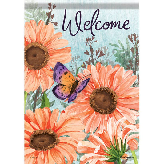 Garden Flag:  Butterfly Gerberas