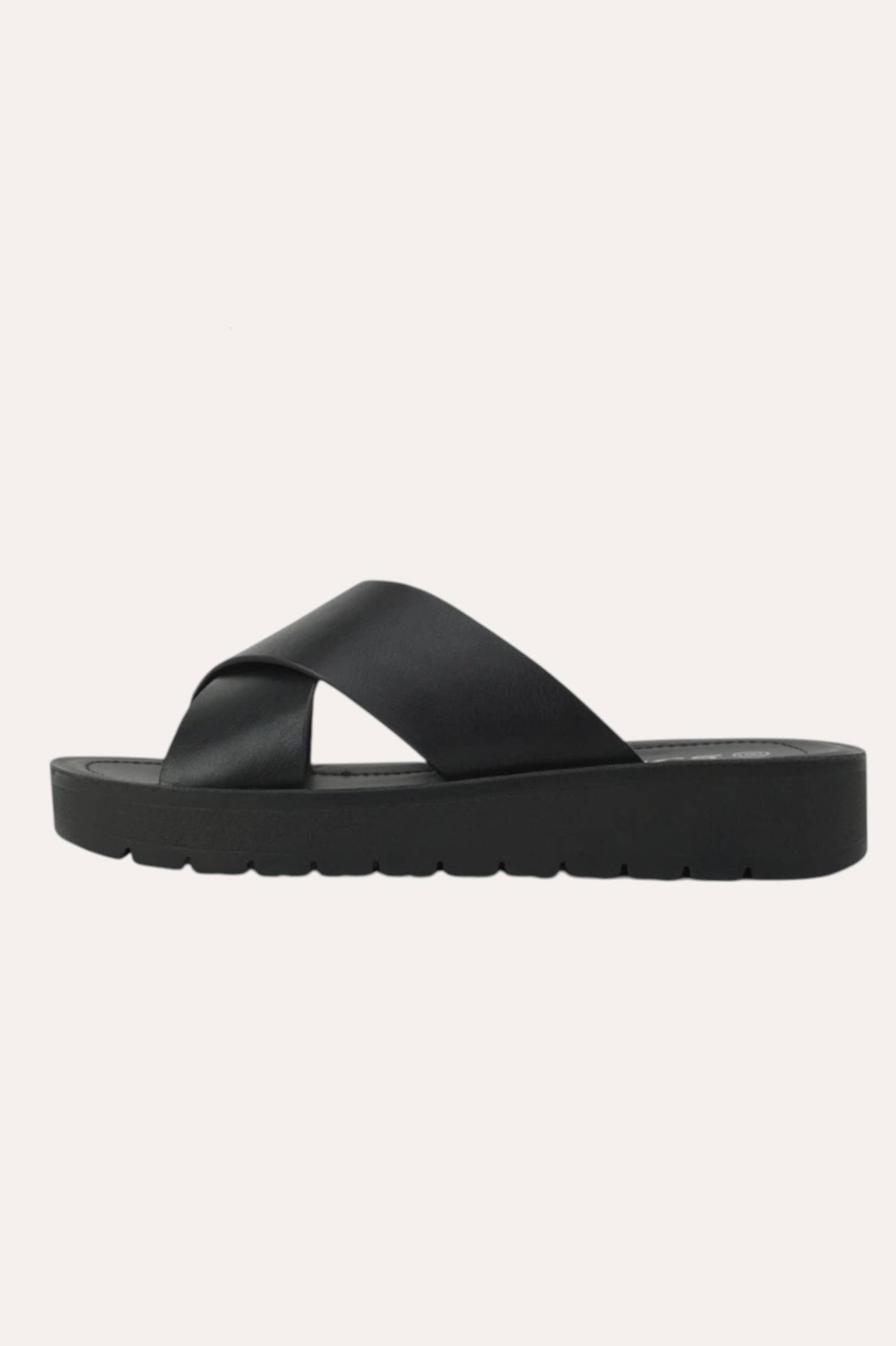 Soda Cross Strap Sandals Brown