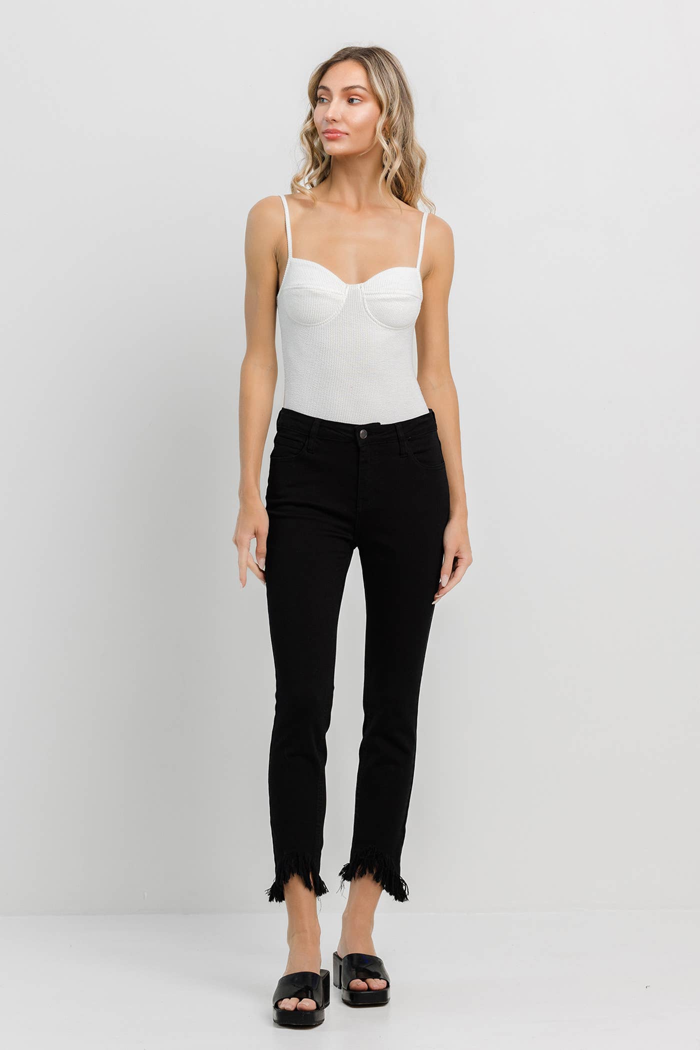 Mid Rise Black Skinny*