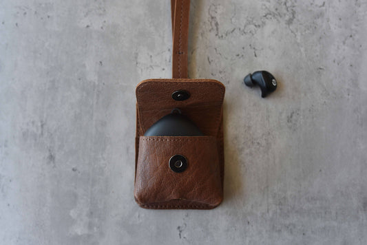 Leather Airpod Holder: Brown