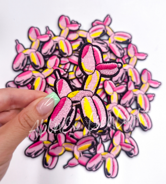 Neon pink ballon dog patch