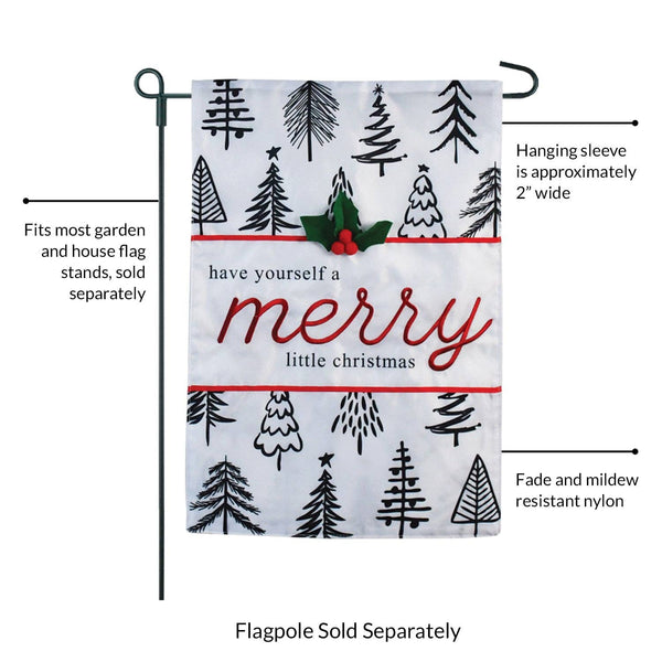 Merry Little Christmas Trees 2-Sided Garden Flag