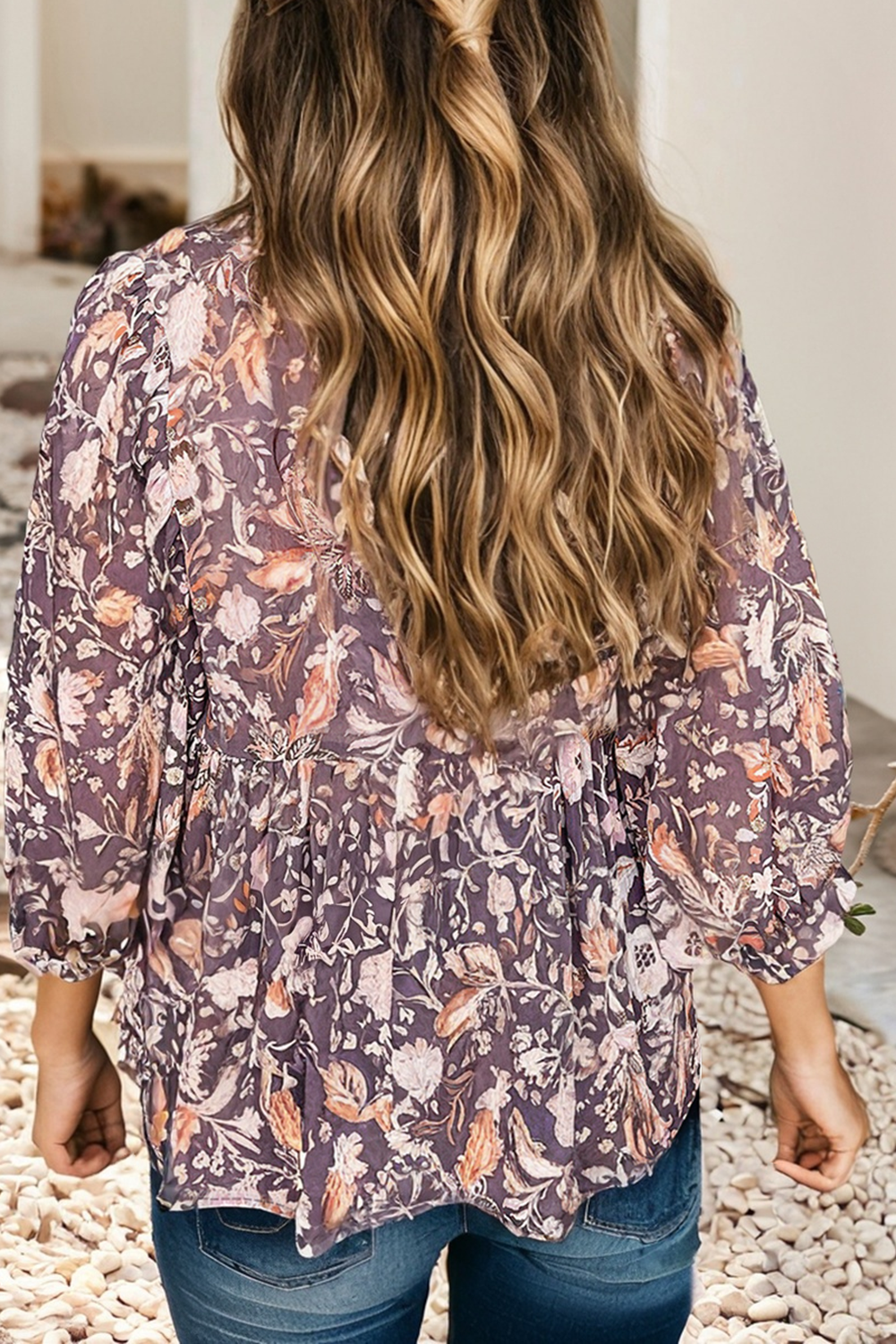 Purple Faded Floral Top