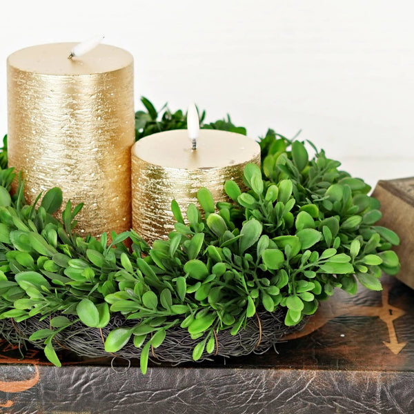 Wreath-Evergreen Boxwood 12"