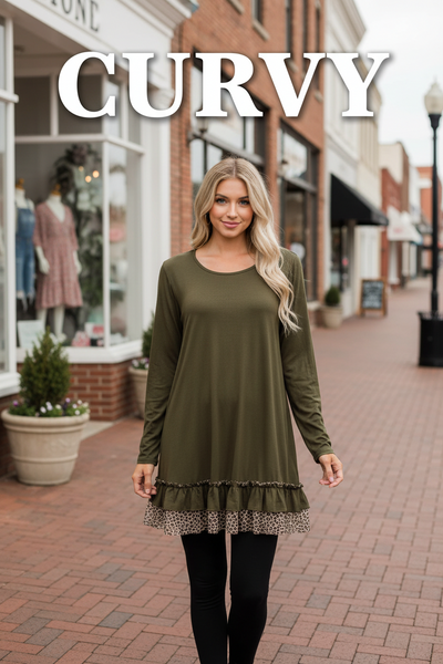 Olive Long Sleeve Tunic Dress