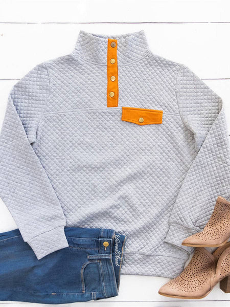 Kennedy Quilted Pullover Ivory