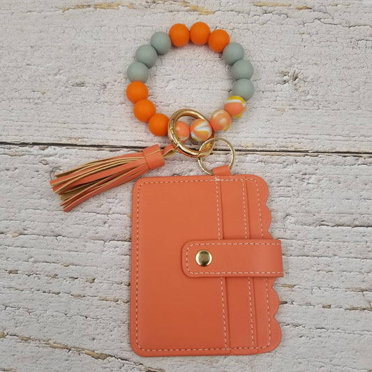 Coral Keychain Card Wallet Key Ring