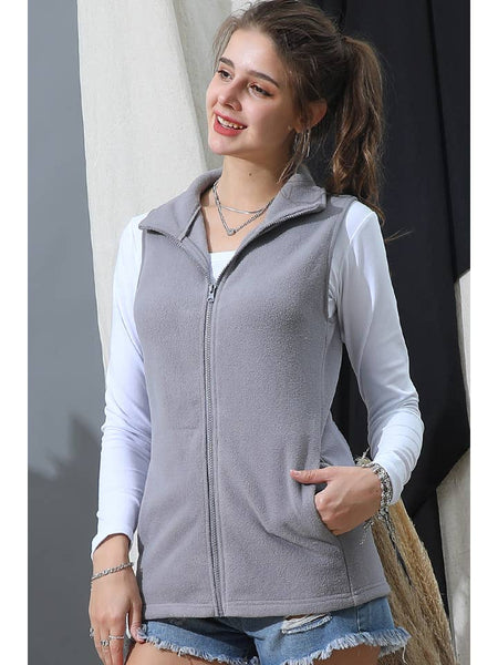 Fleece Vest W/Pockets Zip