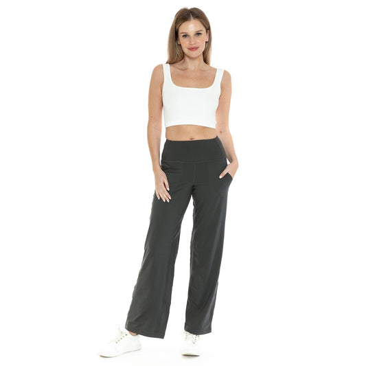 Charcoal Wide Leg Activewear Pants