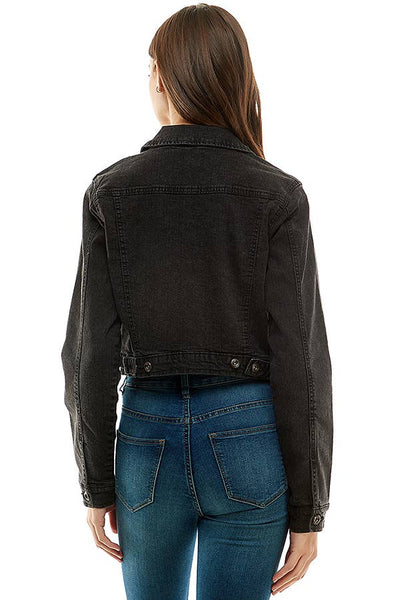 Casual Denim Jacket: BLACK