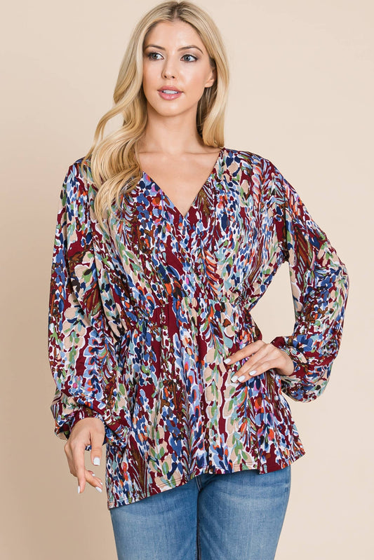 Dark Floral Wrap Top*