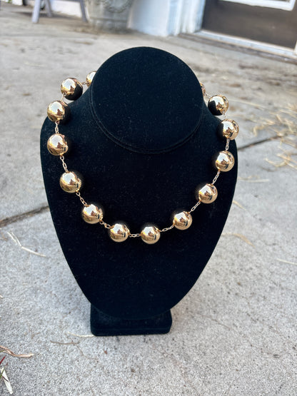 18mm Gold Spherical Chain Necklace