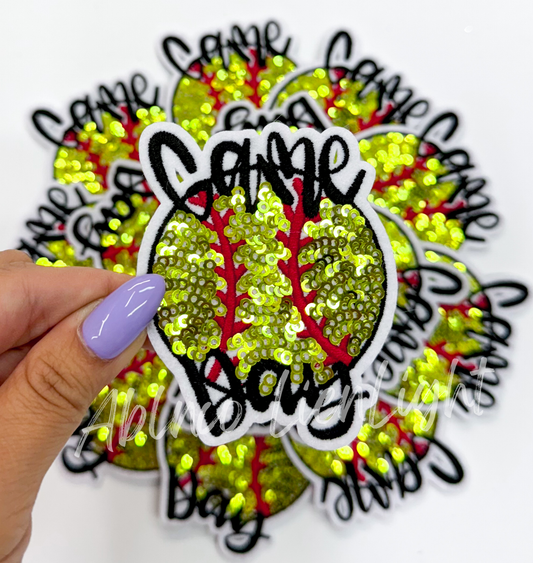 Softball gameday sequins patch