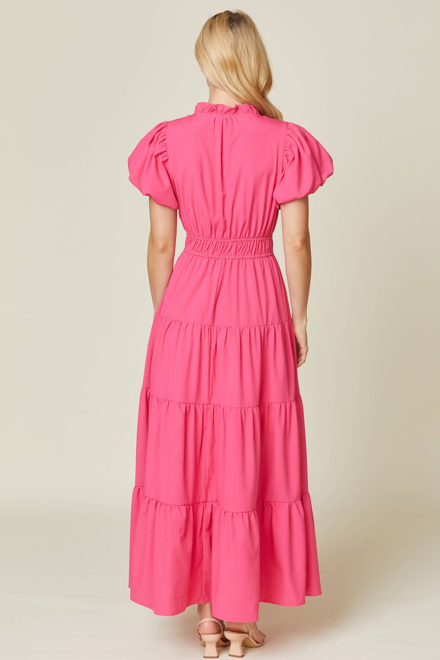 Doll Pink Tiered Maxi