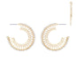 Open Geometric with Rhinestone Accent 2" Earring