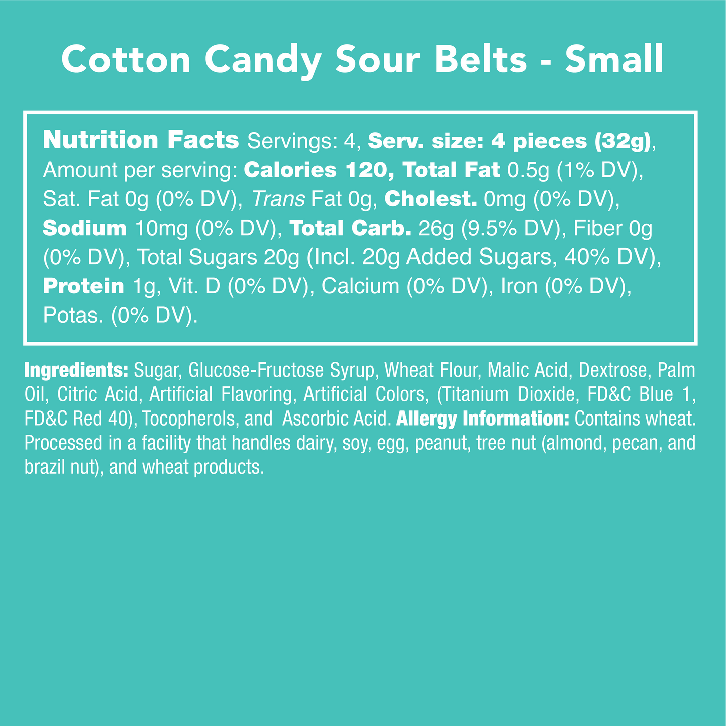 Candy Club Cotton Candy Sour Belts