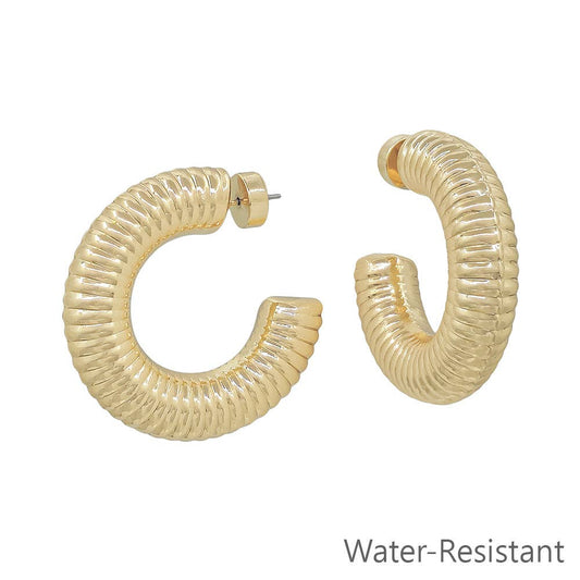Thick Gold Spiral 1.5" Hoop Earring