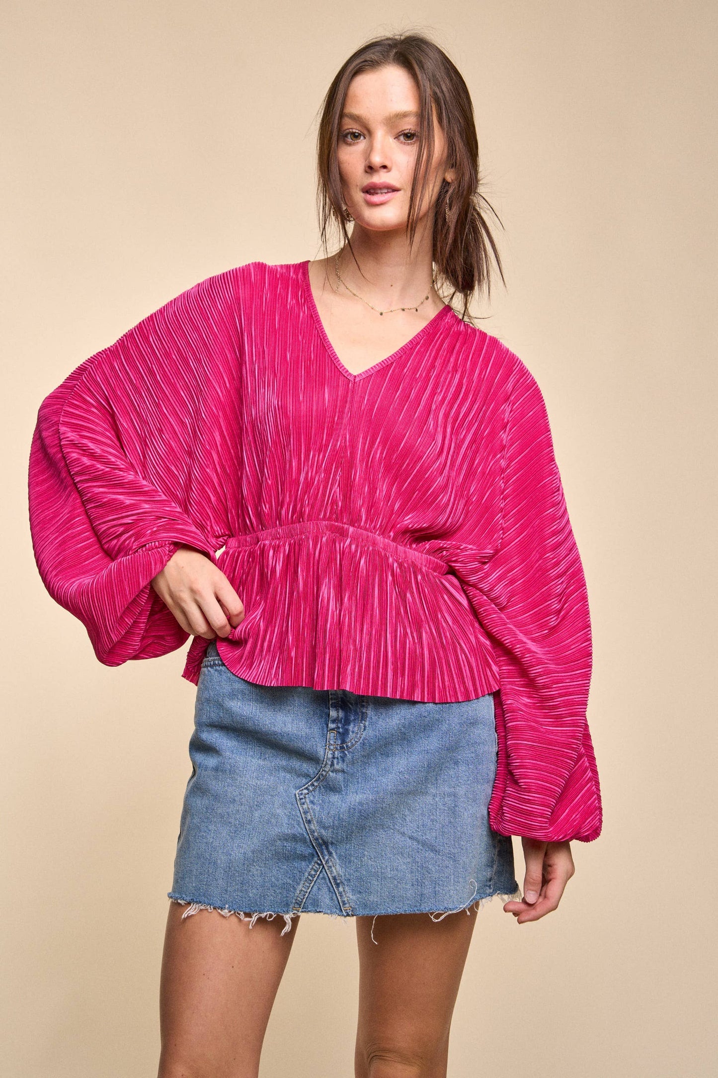 Black Contemporary Ribbed Top