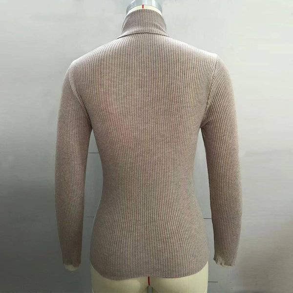 Basic Layer Turtleneck Knit Pink