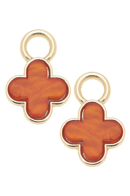 Teal Enamel Clover Huggie Charm