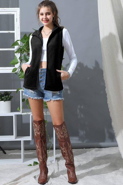 Casual Fleece Vest W/Pockets Teal