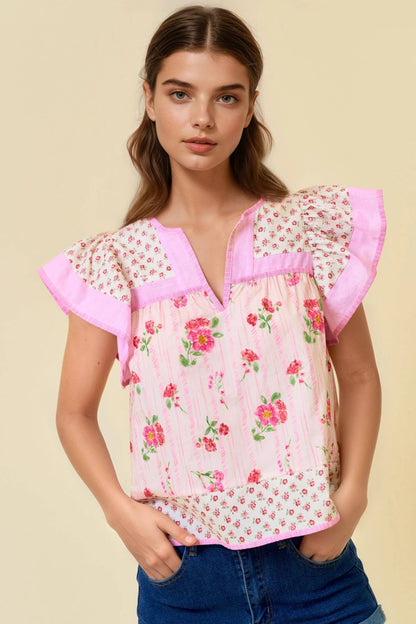 Strawberry Fields Flutter Top