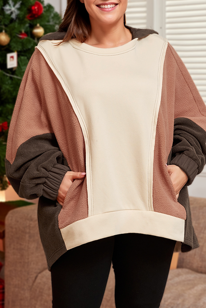 Brown Colorblock Sweatshirt*