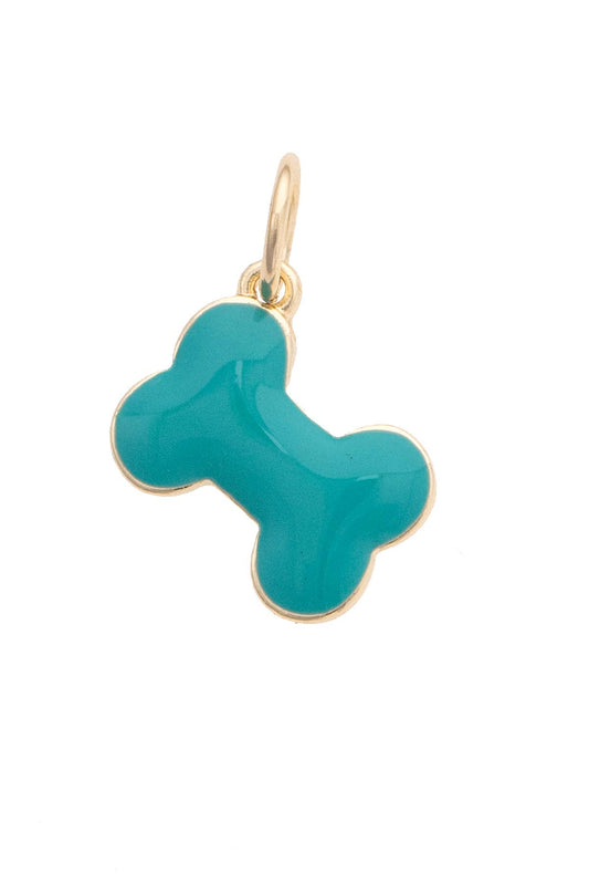 Blue Dog Bone Charm