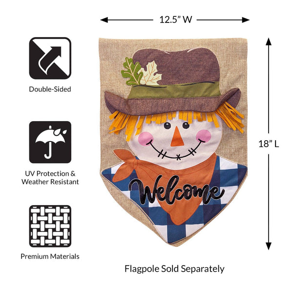 Scarecrow Burlap 2-Sided Garden Flag