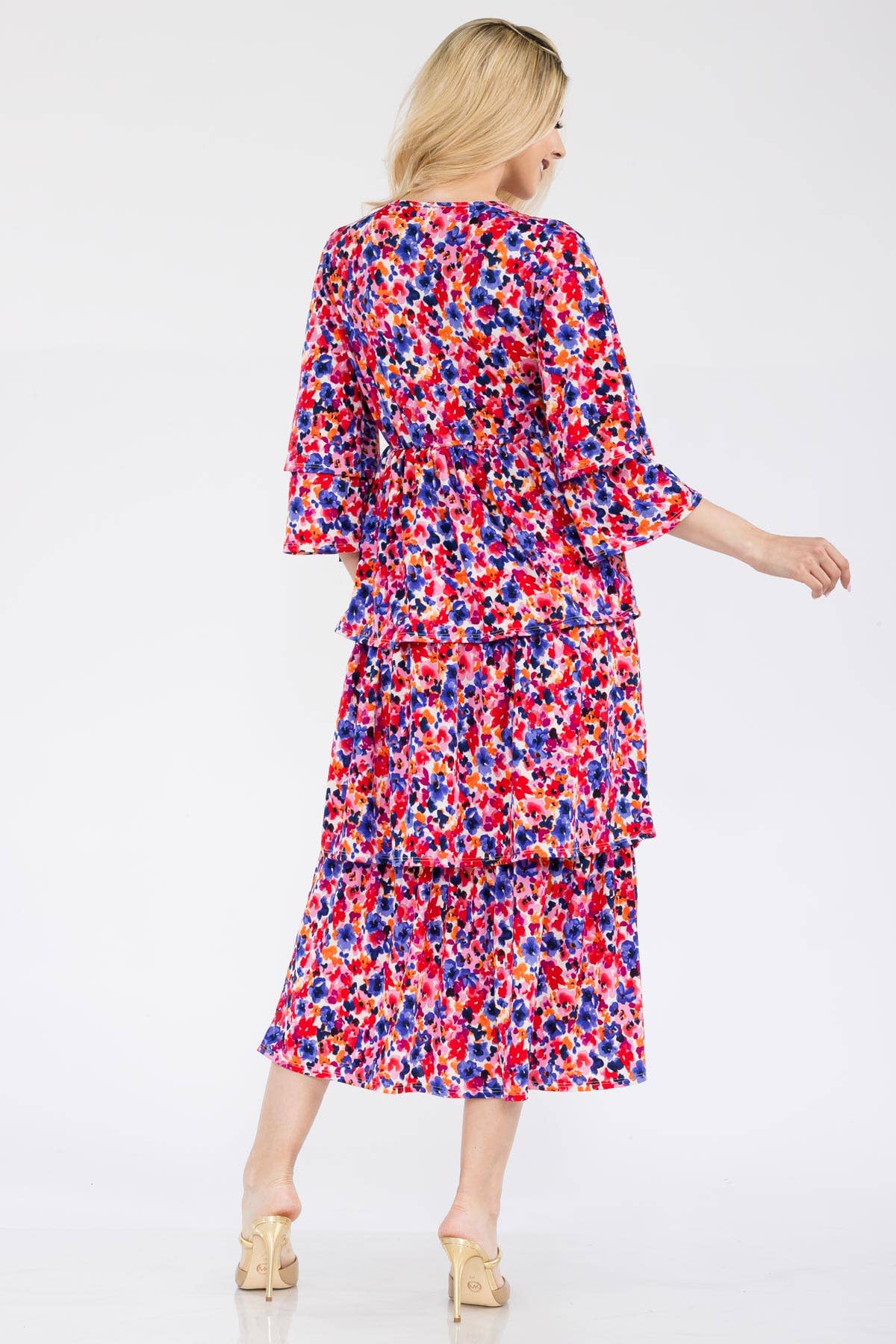 Floral Tiered Midi Dress