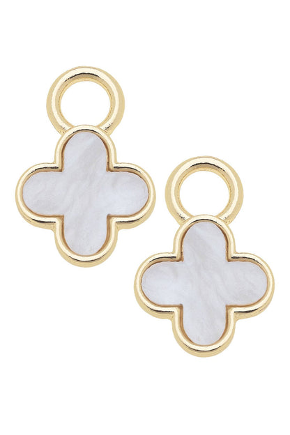 Teal Enamel Clover Huggie Charm