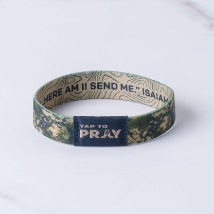 Tap To Pray™ Wristbands - Valor Camo & Isaiah 6:8: Large