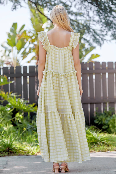 Gingham Tiered Maxi Dress