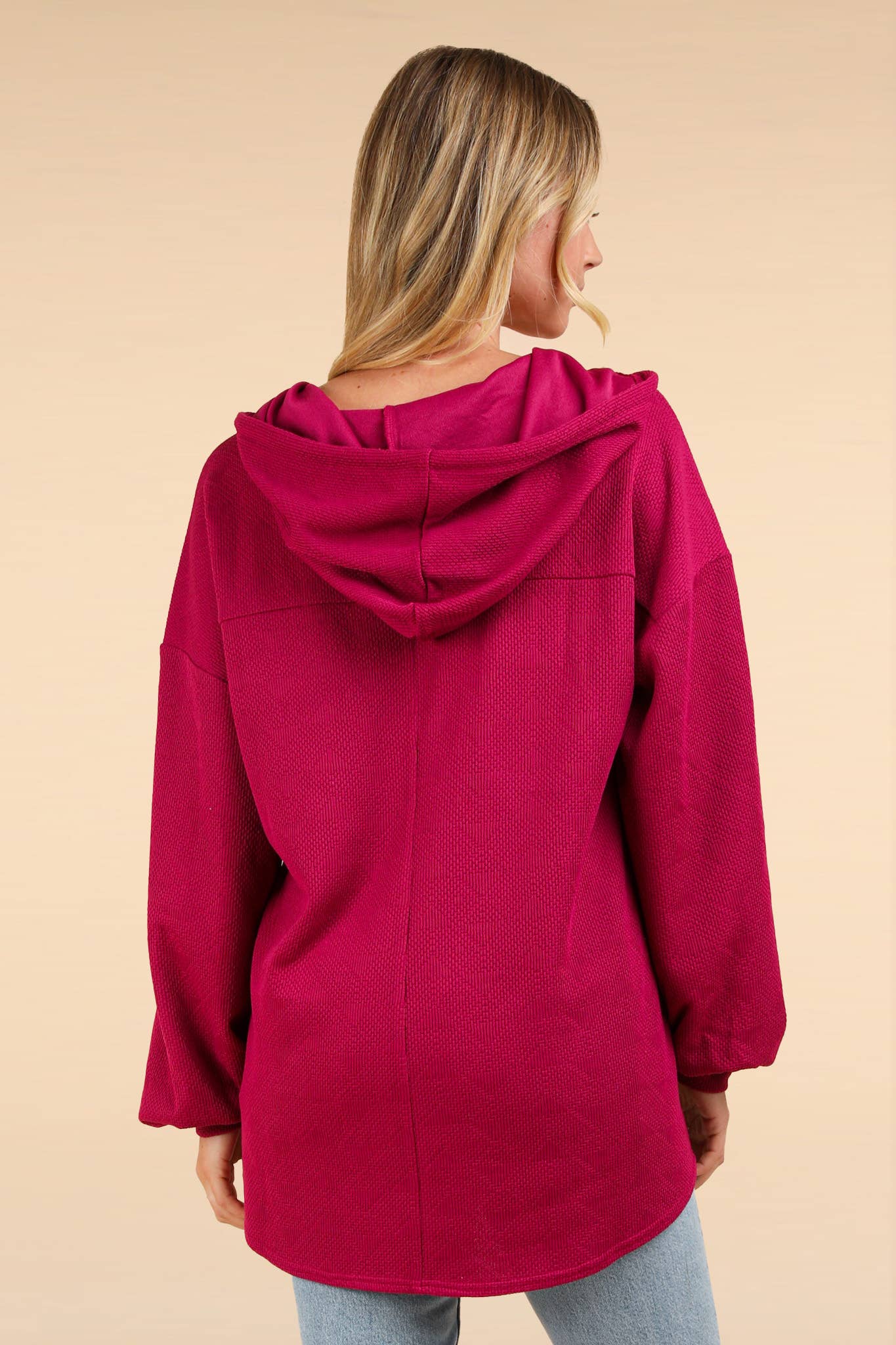 Magenta Piping Detail Hoodie